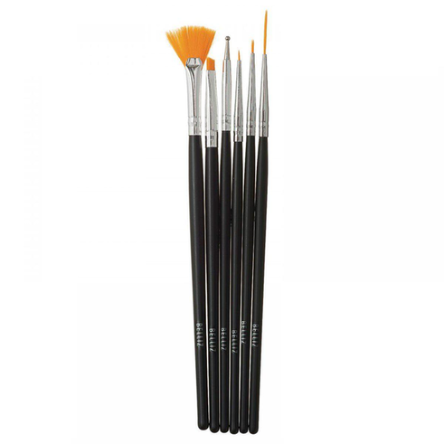 Imagem do produto Kit De Pincéis Preto Para Decoração De Unhas Belliz