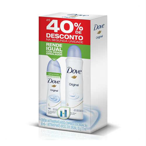Kit Desodorante Dove Aerossol Original 100G E Comprimido Com 40%Desconto