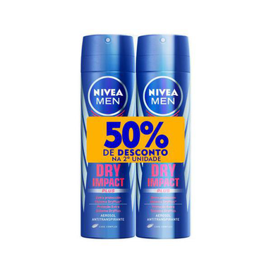 Kit Desodorante Nivea For Men Dry Impact Aerosol 2 X 150Ml Ganhe 50% De Desconto