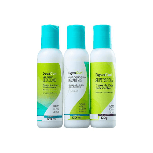 Imagem do produto Kit Deva Curl 3 Passos Super Curly Shampoo + Condicionador + Finalizador 120Ml + 120Ml + 120G