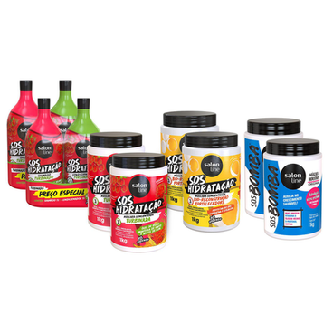 Imagem do produto Kit Duplinha Cronograma Capilar + Shampoo E Condicionador Turbinado 1L Salon Line