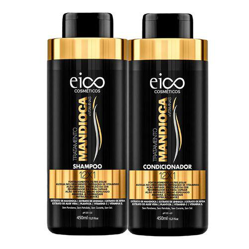 Kit Eico Tratamento Mandioca Shampoo Com 450Ml + Condicionador 1 Unidade