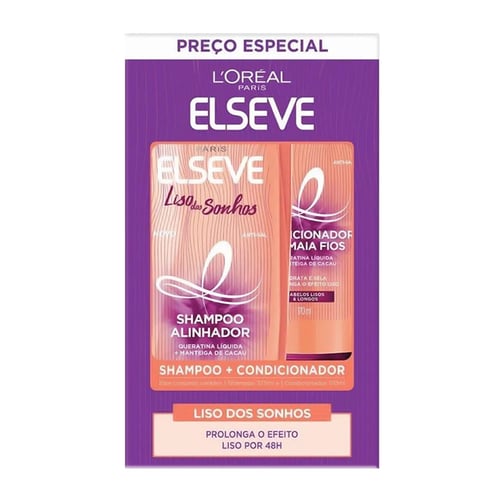 Kit Elseve Liso Dos Sonhos Shampoo 375Ml + Condicionador 170Ml