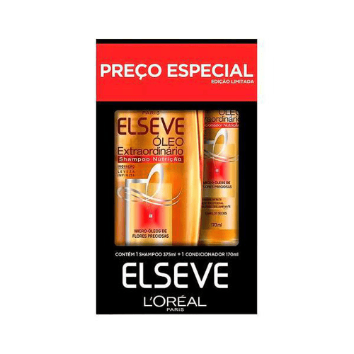 Kit Elseve Shampoo 375Ml + Condicionador 170Ml Óleo Extraordinário