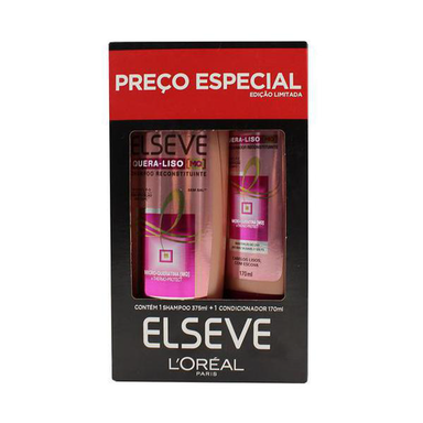 Imagem do produto Kit Elseve Shampoo 375Ml E Condicionador 170Ml Quera Liso Mq