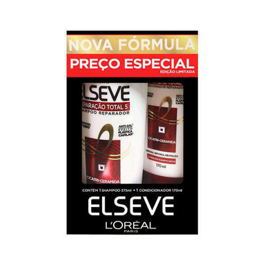 Kit Elseve Shampoo 375Ml E Condicionador 170Ml Reparação Total 5