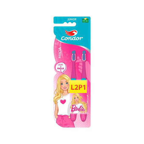 Imagem do produto Kit Escova De Dente Condor Júnior Barbie Com 2 Unidades 1 Unidade