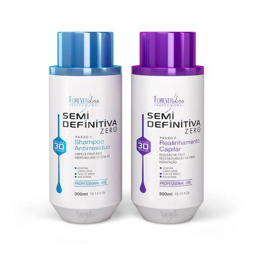 Kit Escova Semi Definitiva Zero 2X300ml Forever Liss