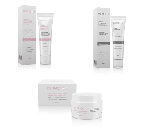 Imagem do produto Kit Estetica Intima Feminina Produtos Para Esfoliação Hidratação E Clareamento De Virilha Dermosex