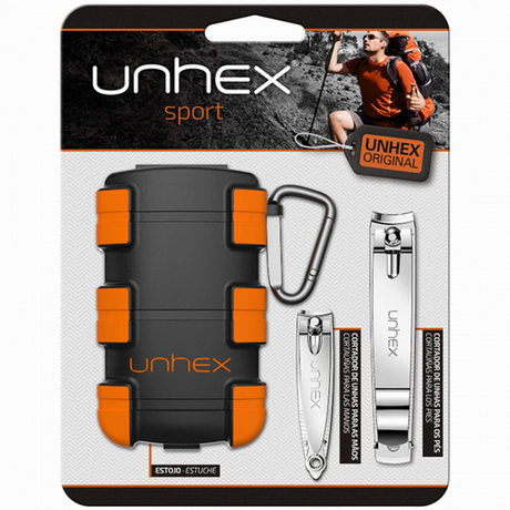 Imagem do produto Kit Estojo Unhex Adventure Preto E Laranja + Cortador De Unhas Para Os Pés E Mãos;