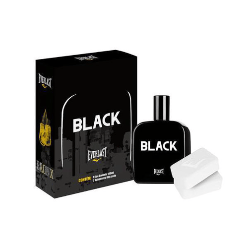 Kit Everlast Black Deo Colônia + Sabonetes 100Ml + 2 X 80G