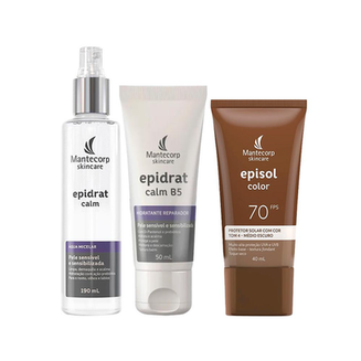 Imagem do produto Kit Facial Mantecorp Protetor Solar Tom 4 Médio Escuro Fps 70 E Água Micelar E Hidratante