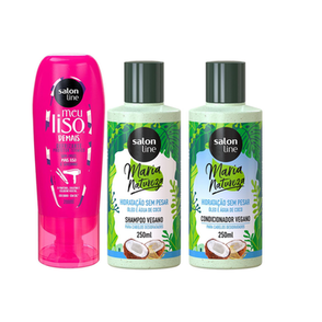 Imagem do produto Kit Finalização Cabelos Lisos Maria Natureza + Defrizante Meu Liso Demais Salon Line