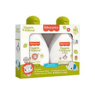 Imagem do produto Kit Fisher Price Vegano & Natural Shampoo Bebê 400Ml + Sabonete Liquido Cabeça Aos Pés 400Ml