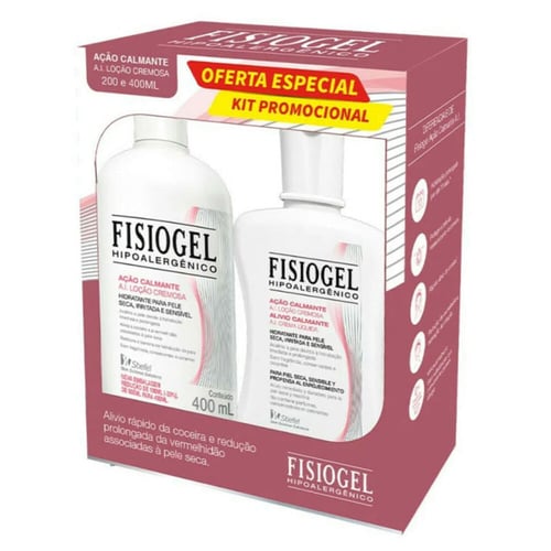 Kit Loção Cremosa Fisiogel A.I. Hipoalergênica 400Ml + 200Ml
