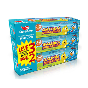 Imagem do produto Kit Gel Dental Condor Galinha Pintadinha 3 Unidades