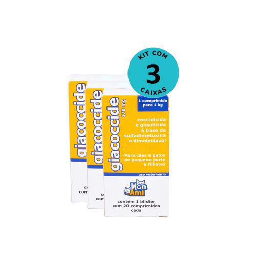 Kit Giacoccide Mon Ami 170Mg C/ 20 Comprimidos C/ 3 Unidades