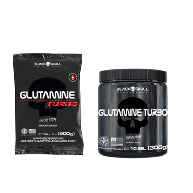 Imagem do produto Kit Glutamine Turbo Pote + Refil Caveira Preta