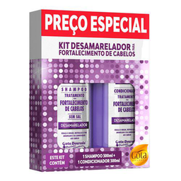 Kit Gota Dourada Shampoo + Condicionador 300Ml Fortalecimento Desamarelador