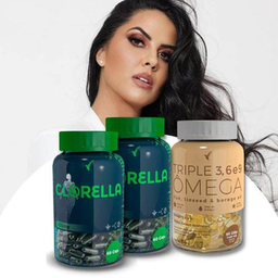 Kit Graciele Lacerda Triple Ômega 60 Cápsulas + Clorella 120 Cápsulas + Ebook