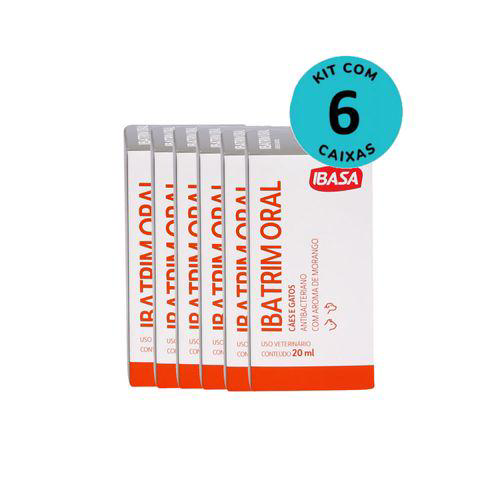 Kit Ibatrim Oral Cães E Gatos Ibasa 20Ml 6 Unidades