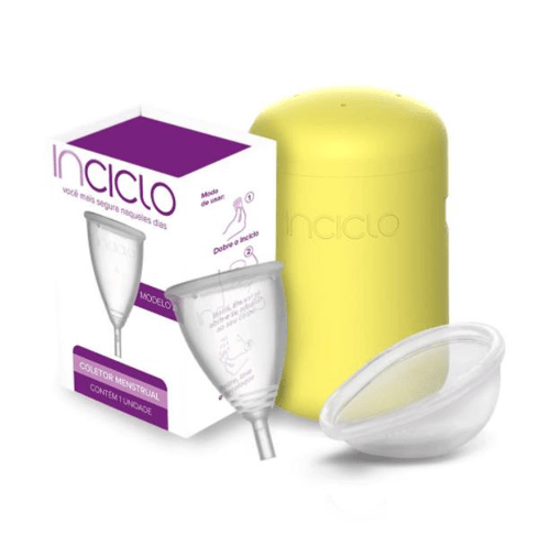 Imagem do produto Kit Inciclo Coletor Menstrual A + Lovin Disco + Copo Ester. Cor: A + Lovin + Cápsula Girassol