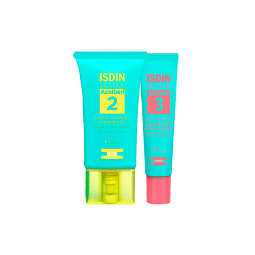 Imagem do produto Kit Isdin Oily Skin Acniben Gel Creme Facial E Gel Secativo Para Espinhas