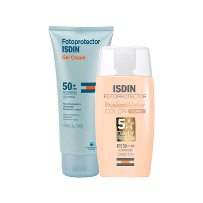 Imagem do produto Kit Isdin Protetor Solar Facial Com Cor Fps 50 Clara E Protetor Solar Corporal Fps 50+