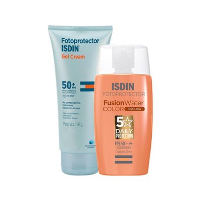 Imagem do produto Kit Isdin Protetor Solar Facial Com Cor Fps 50 Escura 50 E Protetor Solar Corporal Fps 50+