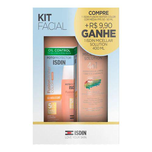 Kit Protetor Solar ISDIN Fusion Water Media 50Ml + Solução Micellar 4 M 1 400Ml