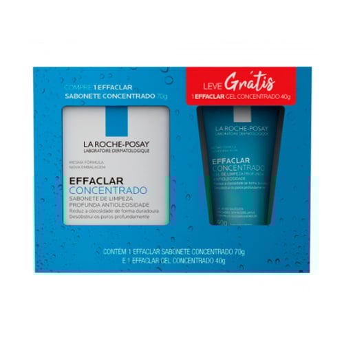 Imagem do produto Kit La Rocheposay Effaclar Concentrado Sabonete Em Barra 70G + Gel De Limpeza 40G Compre Sabonete Em Barra 70G Ganhe Gel De Limpeza 40G