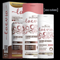 Kit Laevia Cachos Definidos Shampoo Com 400Ml + Condicionador Com 180Ml Salvatore 2 Unidades