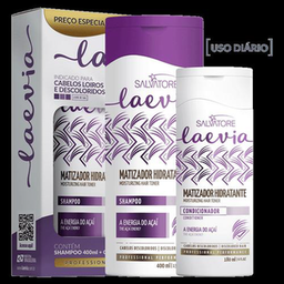 Kit Laevia Matizador Hidratante Shampoo Com 400Ml + Condicionador Com 180Ml Salvatore 2 Unidades