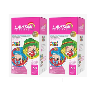 Kit Lavitan Kids 120 Comprimidos Mastigáveis Tuttifrutti