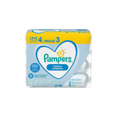 Imagem do produto Kit Lenço Umedecido Pampers Higiene Completa Com 192 Unidades 192 Unidades