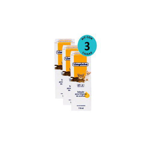Imagem do produto Kit Loção Limpadora De Orelhas Limpinho 110Ml C/ 3 Unidades