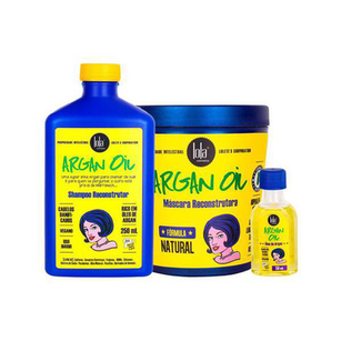 Imagem do produto Kit Lola Cosmétics Reconstrução Argan Oil Shampoo E Máscara De Reconstrução E Óleo Capilar Lola Cosmetics