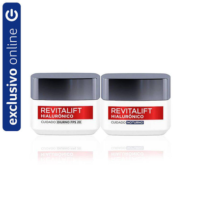 Imagem do produto Kit Loreal Paris Hialuronico Creme Hidratante Antiidade Diurno + Noturno 49G