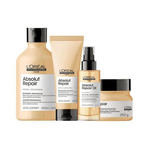 Imagem do produto Kit L'oréal Professionnel Serie Expert Absolut Repair Gold Quinoa Shampoo E Condicionador E Máscara E Óleo Loreal Professionnel