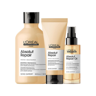 Imagem do produto Kit L'oréal Professionnel Serie Expert Absolut Repair Gold Quinoa Shampoo E Coondicionador E Óleo Loreal Professionnel