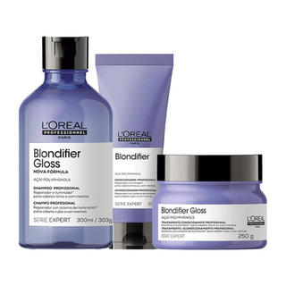 Imagem do produto Kit L'oréal Professionnel Serie Expert Blondifier Gloss Shampoo E Condicionador E Máscara Loreal Professionnel