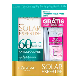 Imagem do produto Kit Loreal Protetor Solar Facial Expertise Antioleosidade Fps60 40G Ganhe Água Micelar 5 Em 1 100Ml Panvel Farmácias