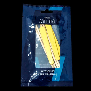 Kit Manicure Minná 4 Mini Lixas Canario + 4 Palitos Pinho 13Cm