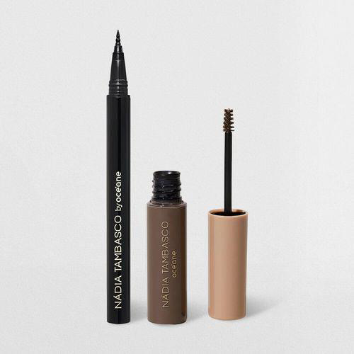 Imagem do produto Kit Máscara De Sobrancelha Castanho Escuro + Caneta Delineadora Nádia Tambasco By Océane 2 Produtos