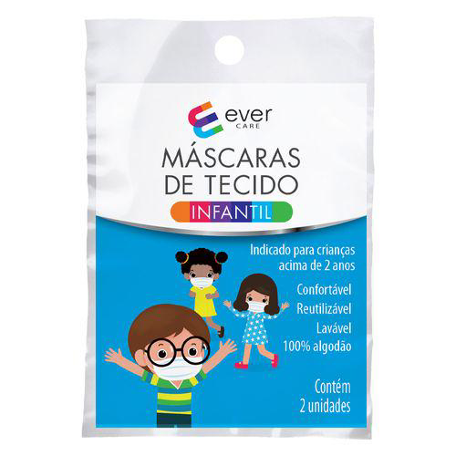 Imagem do produto Kit Máscara De Tecido Ever Care Infantil 2 Unidades