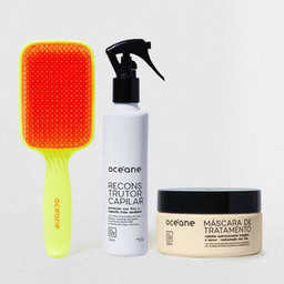 Imagem do produto Kit Máscara De Tratamento Para Cabelos Quimicamente Tratados + Reconstrutor Capilar + Escova 3 Produtos