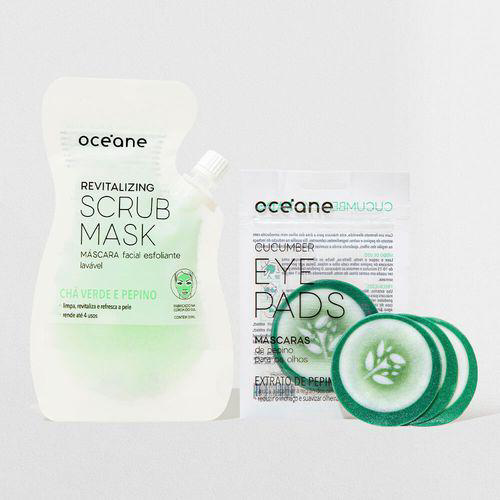 Kit Máscara Facial De Pepino + Máscara Para Área Dos Olhos De Pepino 2 Produtos