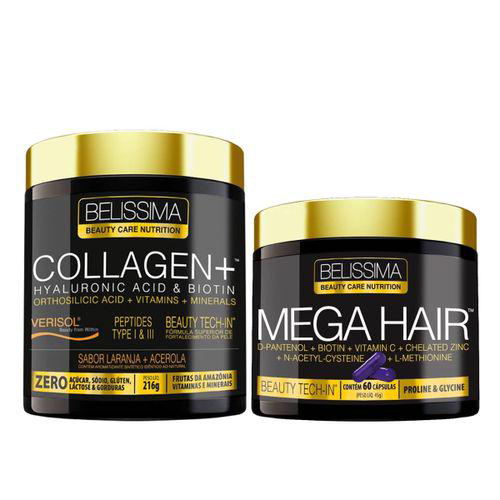 Imagem do produto Kit Mega Hair + Collagen Plus Em Pó 264G Belíssima