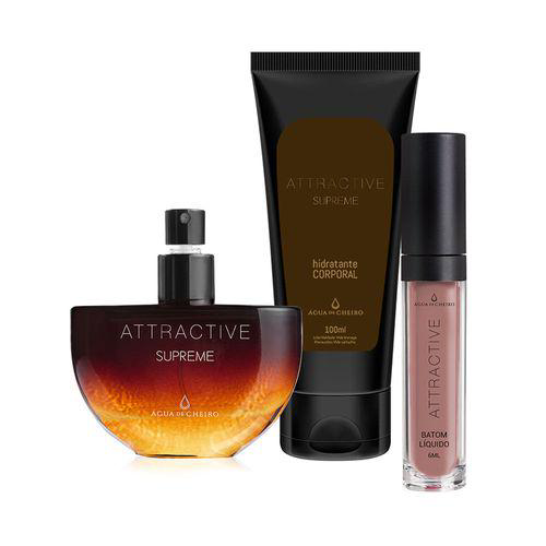 Imagem do produto Kit Mini Attractive Supreme Deocolônia 30 Ml + Body Lotion 100 Ml + Batom Água De Cheiro