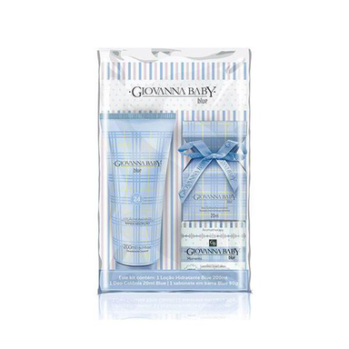 Kit Mini Colonia Giovanna Baby 60Ml + Loção Hidratante Blue 200Ml + Nécessaire